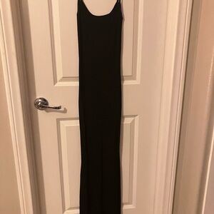 SKIMS Black Sleeveless Maxi Slip Dress